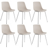 tectake 405442 plastové stoličky mave, ergonomické, 120 kg - taupe/chromová, sada 6 kusov