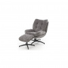 HALMAR Relaxačné kreslo s taburetkou PESTO, sivá