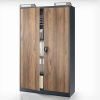 Nábytek PEGAS Kovová kancelářská skříň na dokumenty JAN II, Eco Design: antracit/ořech