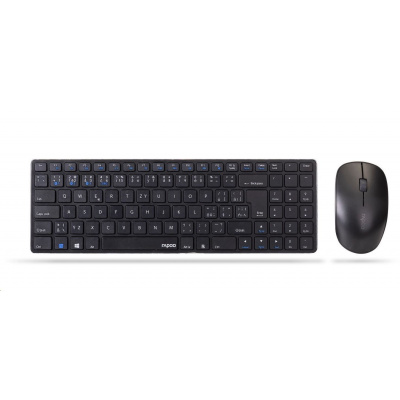 Súprava klávesnice a myši RAPOO 9300M, bezdrôtová viacrežimová tenká myš a ultratenká klávesnica, čierna 6940056184627