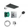 Hansgrohe Raindance Alive Q - Sprchový set s termostatom pod omietku, s telesom, 21x34 cm, 3 prúdy, chróm 24620000