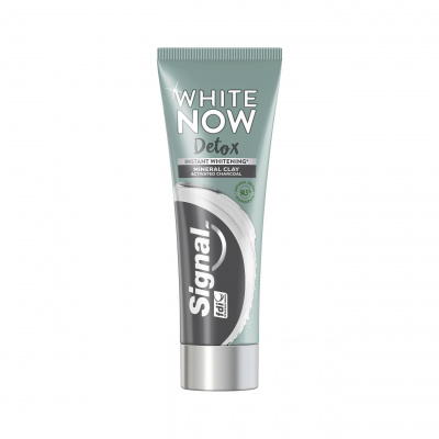 Signal White Now Detox Charcoal bieliaca zubná pasta s aktívnym uhlím 75 ml