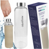 AquaFloow NeoGlass sklenená fľaša na vodu 700 ml s béžovým puzdrom