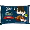 Felix Tasty Shreds hovädzie a kura v šťave 4 x 80 g