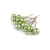 Guličky / bobule na drôtiku na tvorenie Ø1-2 cm - zelená sv.