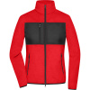 James & Nicholson Mikina JN 131 na zip, fleecová, dámská COT02131187603-red/black L Červená/černá