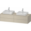DURAVIT White Tulip závesná skrinka pod dve umývadlá na dosku, 4 zásuvky, 1600 x 550 x 408 mm, taupe matná lakovaná, WT4868B60600000