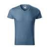 Tričko pánske MALFINI® Slim Fit V-neck 146 denim veľ. 3XL