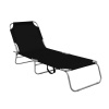 Aga Záhradné polohovacie lehátko Čierné