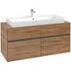 VILLEROY & BOCH Collaro závesná skrinka pod umývadlo na dosku (umývadlo v strede), 4 zásuvky, 1200 x 500 x 548 mm, Oak Kansas, C09100RH