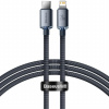 Baseus Crystal Shine Series opletený nabíjací a dátový kábel USB-C/Lightning na iPhone/iPad/iPod/AirPods - 1,2 m - čierny CAJY000201 - možnosť vrátiť tovar ZADARMO do 30tich dní