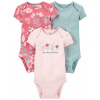 CARTER'S Body krátky rukáv Pinkblue dievča LBB 3ks NB/ veľ. 56
