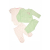 Detský komplet - Baby Set ABC 62 White, ECRU, viacnásobné, zelené 4 ks. (Detská súprava 0-3 m (62 cm))
