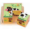 Drevené kocky Farma 2, 10,3x10,3x4,3 cm 2Kids Toys