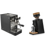 Stone Espresso Lite Black + Eureka Mignon Single Dose, Black & Oak