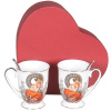 HOME ELEMENTS Sada dvoch porcelánových hrnčekov s lyžičkami Mucha svetlá 280 ml