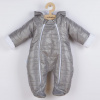 Zimná dojčenská kombinéza s kapucňou s uškami New Baby Pumi grey Sivá 68 (4-6m)