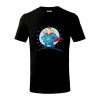 Ocko superman - dievča a dievča - Tričko detské bavlnené - 134 cm/8 rokov ( Čierna )