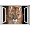 Self -adhézne 3D okno pre stenu Puma Puma 90x60 (Self -adhézne 3D okno pre stenu Puma Puma 90x60)