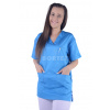 Košeľa chirurgická - dámska - tyrkysová - VYROBENÉ NA SLOVENSKU
