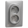 Schneider Electric Slovakia spol. s r.o. Unica - NU206530 - Dvojzásuvka pootočená 16A 230V, Aluminium