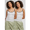 Ladies Contrast Basic Top 2-Pack - white/black+white/black 5XL