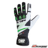 Dětské Kartingové rukavice OMP KS-3 zelená černá bílá (OMP KS-3 Dětské kart, hobby rally závodní rulavice bez homologace FIA)