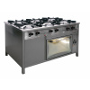 EGAZ Plynový gastronomický sporák 6-horákový s plynovou rúrou, 1300x700x850 mm, 40,5 kW | EGAZ, TGP-6737/PG-1