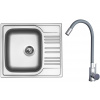 Set Sinks N123 (dřez Star 580 V 0,6 mm, matný + baterie Elasta Nerez/Šedá)