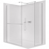 CERANO - Sprchová zástena Walk-in Onyx TL/P - 8 mm - hranatá vzpera + polička/držiak na uteráky - chróm, transparentné sklo - 140x100x200 cm