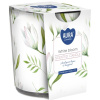 BISPOL White Bloom sviečka v skle, 100g, doba horenia 22 hodín