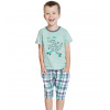 Chlapčenské pyžamo káro nohavice - Trable 116 Zelená Krátke