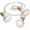 Candellux Puerto stropné svietidlo 3x40 W biela-drevená 98-62697