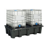 Plastová záchytná jímka s HDPE roštom pre 2 IBC kontajner, 1050 l - ECO