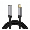 Predlžovač USB-C Zenwire čierny s opletením 100 W 1 m