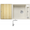 Blanco AXIA III XL 6 S biela soft + drevená krájacia doska 527052 + Blanco MILA chróm 519414