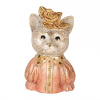 Clayre & Eef Dekorácia socha busta mačka so zlatou ružou - 12*9*18 cm - Clayre & Eef