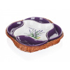 Banquet Miska sada 5díl.28x28cm LAVENDER, v košíku, keramika/proutí