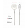 SWISSTEN Magnetický opletený kovový kabel pro Apple Watch, USB-C, 1,2 m, bílý