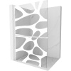 Mexen Kioto+ L, sprchová zástena Walk-In s poličkou a vešiakom 100 x 200 cm, 8mm číre sklo biely vzor, biely profil, 800-100-123-20-97