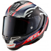 přilba SUPERTECH R-10 TEAM, ALPINESTARS (matný karbon/červená fluo/modrá/bílá, v