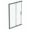Sprchové dvere posuvné, dvojdielne, 1200 mm, čierna/číre sklo