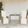 3dílný zahradní bistro set s poduškami hnědý polyratan Hnědá 3277209