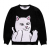 Svetr Rip N Dip - Lord Nermal Flippy Knitty Sweater - Black velikost L