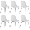 tectake 405445 plastové stoličky mave, ergonomické, 120 kg - biela/chromová, sada 6 kusov