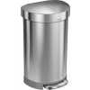 Odpadkový kôš s pedálom Simplehuman polokruhový brúsená oceľ 45 l