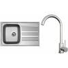 Set Sinks N134 (dřez Star 780 V 0,6 mm, matný + baterie Arco Celonerezová)