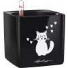 Lechuza Kvetináč CUBE Glossy CAT 14 - black high gloss