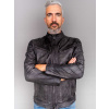 Max Original Leather Pánska kožená bunda 8066 grey ruboff (M 44-46) - Grey - M