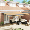 VidaXL Automatická rozťahovacia markíza zelená a biela 500 x 300 cm, vidaXL